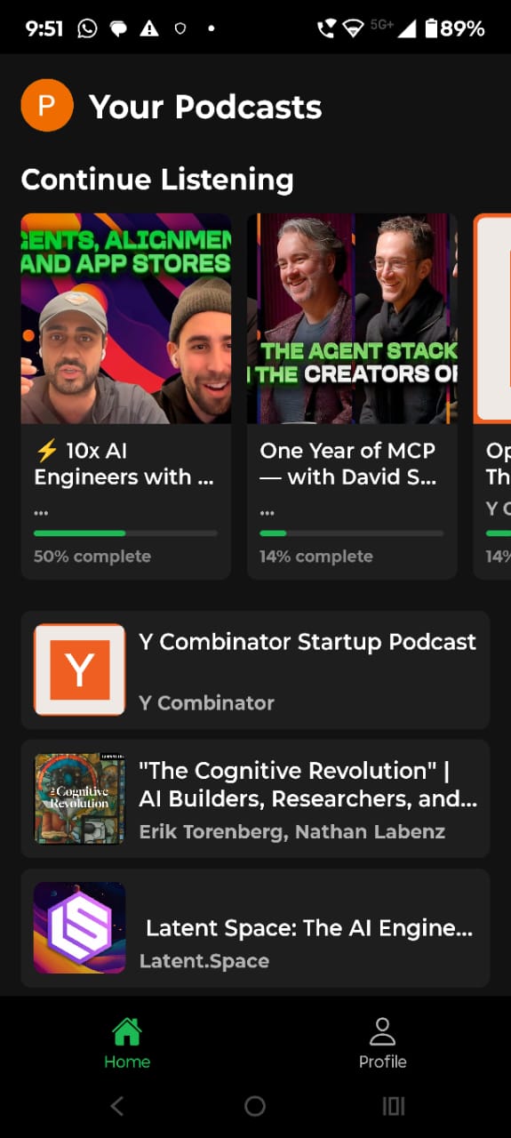 podessence home screen